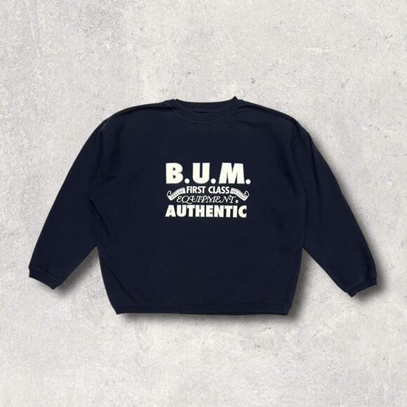 ★ B.U.M. Equipment (Vintage) Navy Blue Crewneck Sweatshirt ★ - Picture 6 of 6